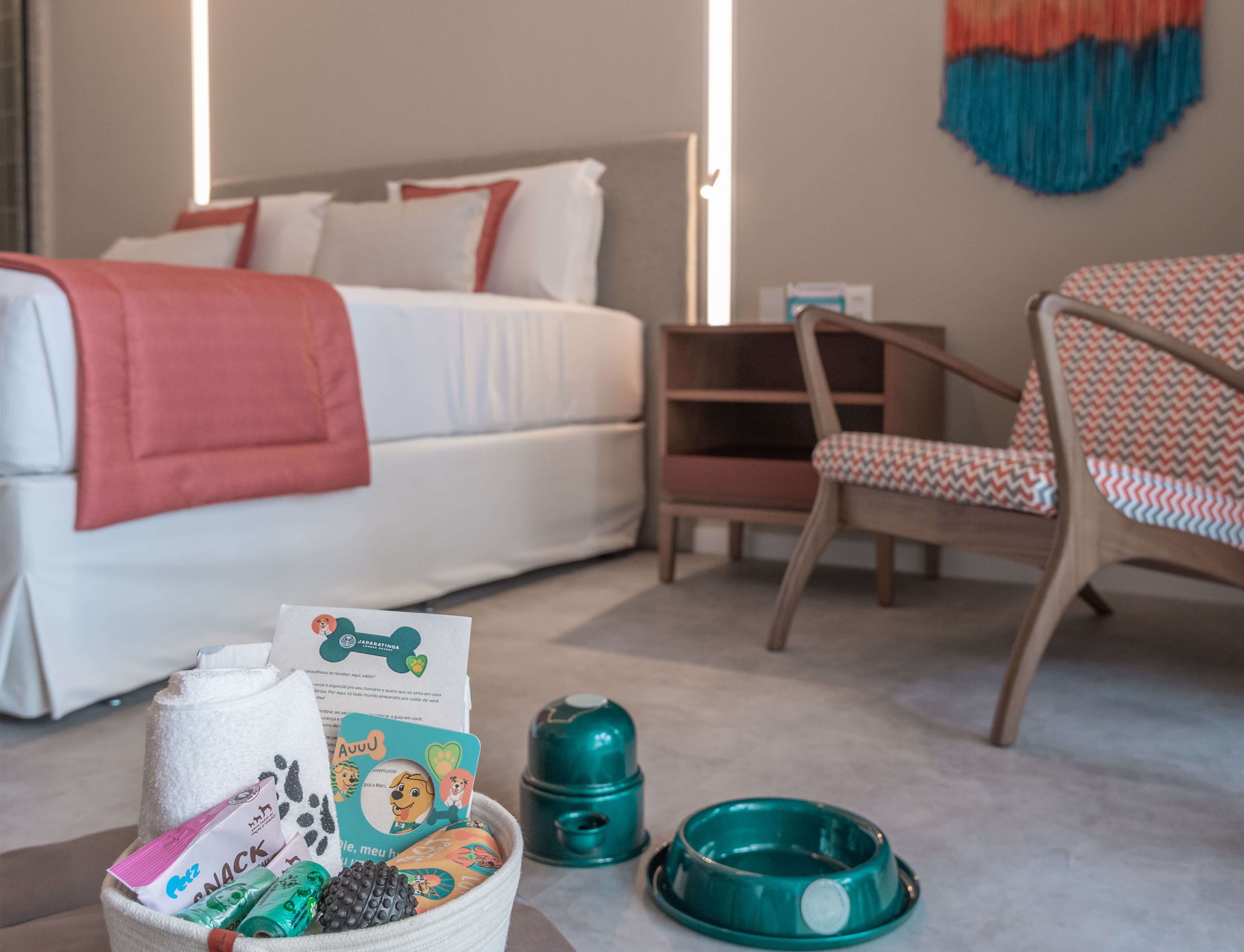 Imagem mostrando kit especial para o visitante canino que se hospedar no Garden Exclusive